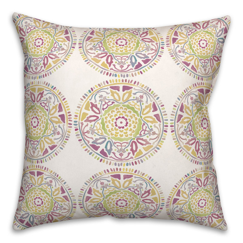 Housse et insert de coussin extérieur d'extérieur, Jaune / Mauve