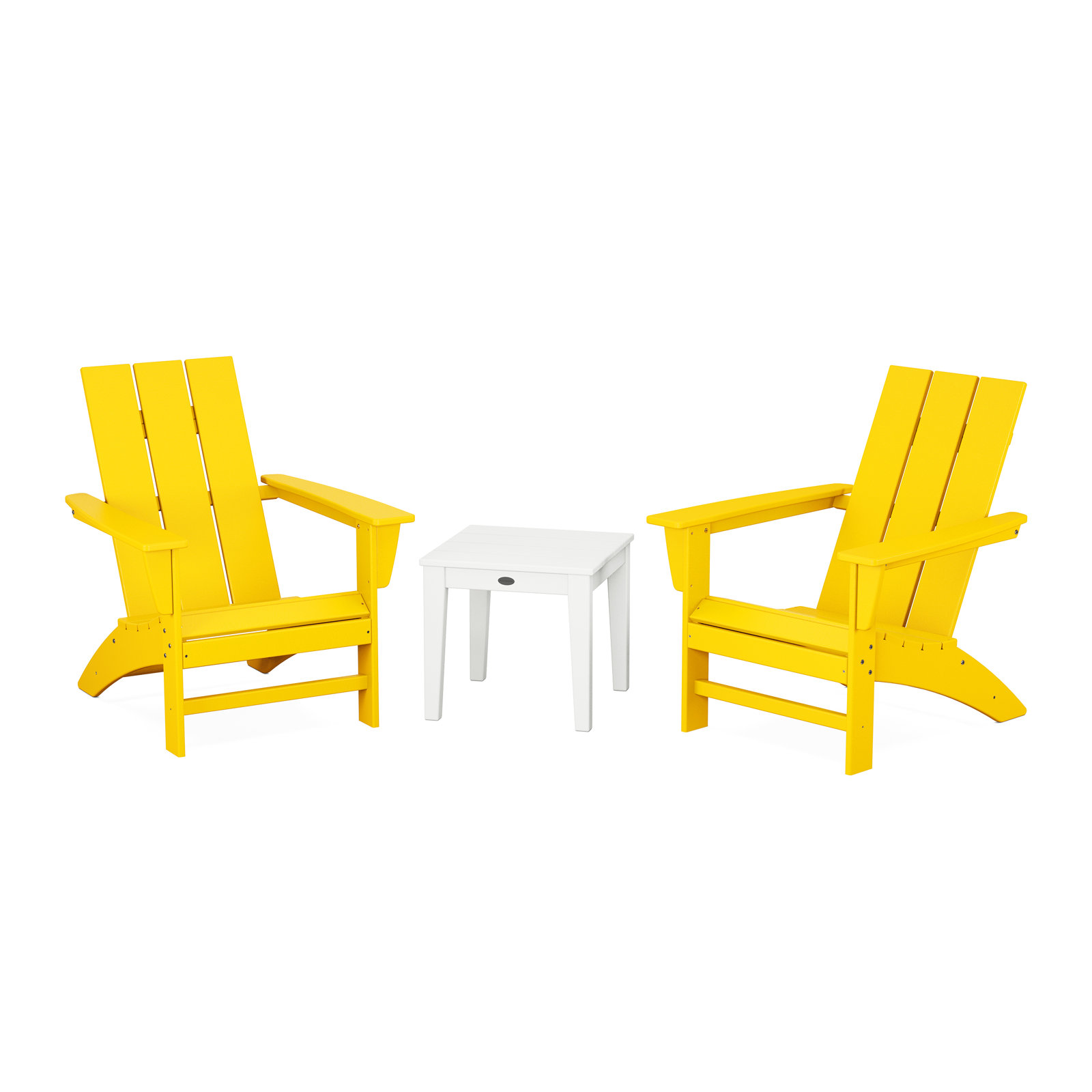 POLYWOOD Modern Adirondack 3-Piece Set, Lemon
