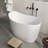 47"×25" Japanese Freestanding Bathtub Stone Resin Solid Surface Deep Soaking Tub with Seat