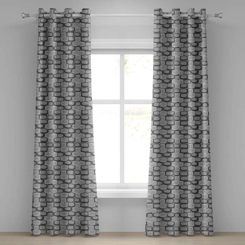 Rideau à œillets à 2 panneaux East Urban Home, 50 po, gris pâle, L 50 po x L 108 po