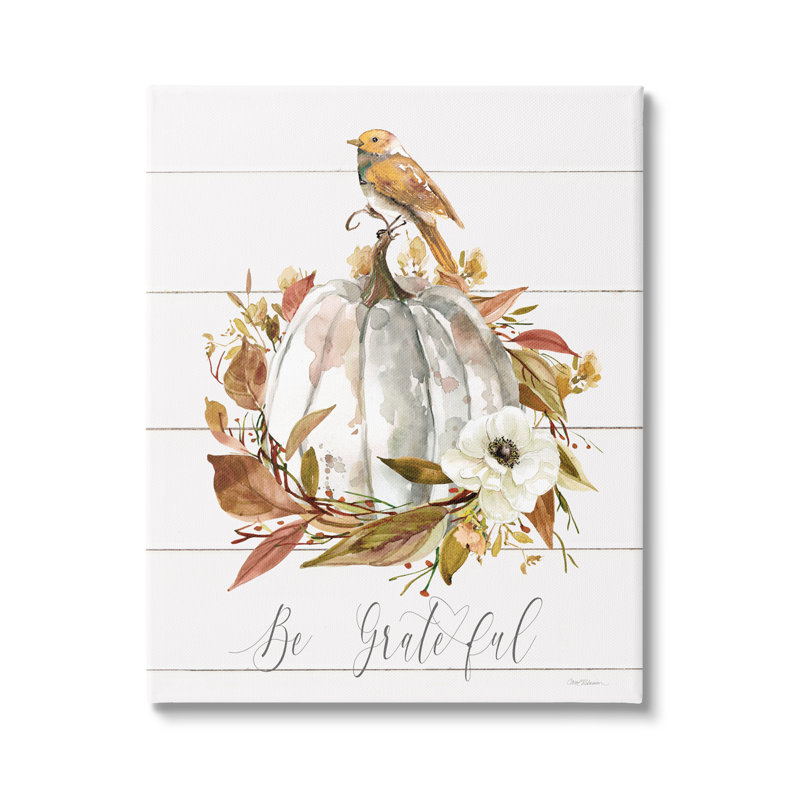 «Be Grateful Fall Pumpkin» par Carol Robinson, H 48 po x l 36 po x P 1,5 po