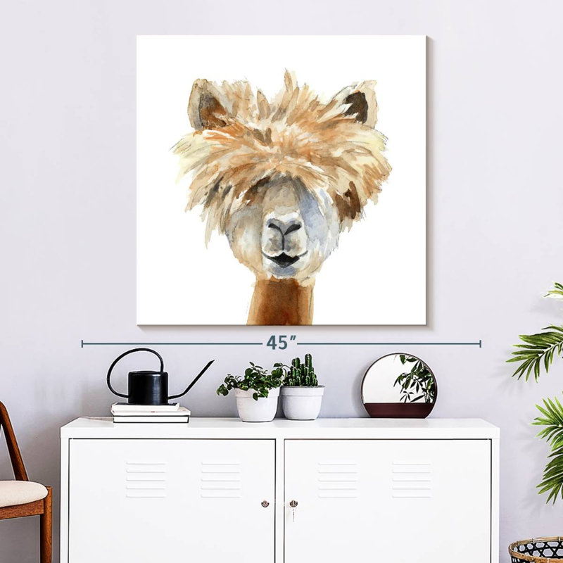 Brampt Llama With Bangs, 33" H x 33" W