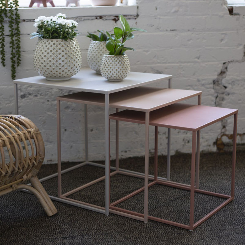 TABLES S / 3 BLUSH / GRIS MÉTAL