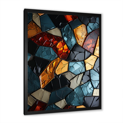 Gold Cubic Mosaic Tiles I - Abstract Tile Wall Art