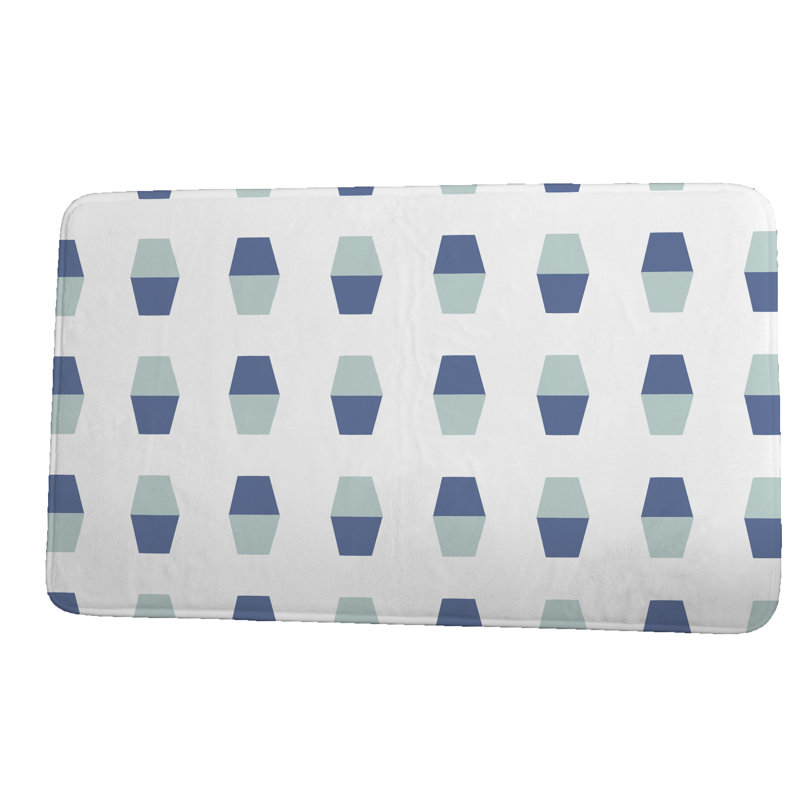 Tapis de bain Lengby, l 24 po x L 17 po, Bleu