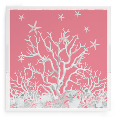 Plateau décoratif carré en acrylique Coral Reef