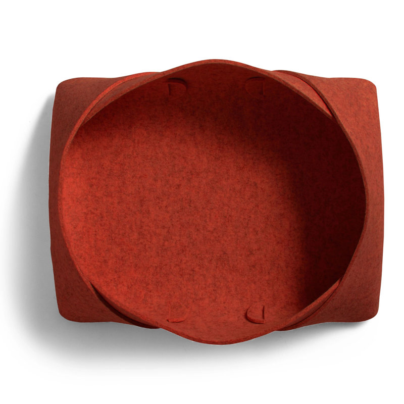 Double Tuck Fabric Decorative Basket, Tomato, 7" H x 19" W x 16" D