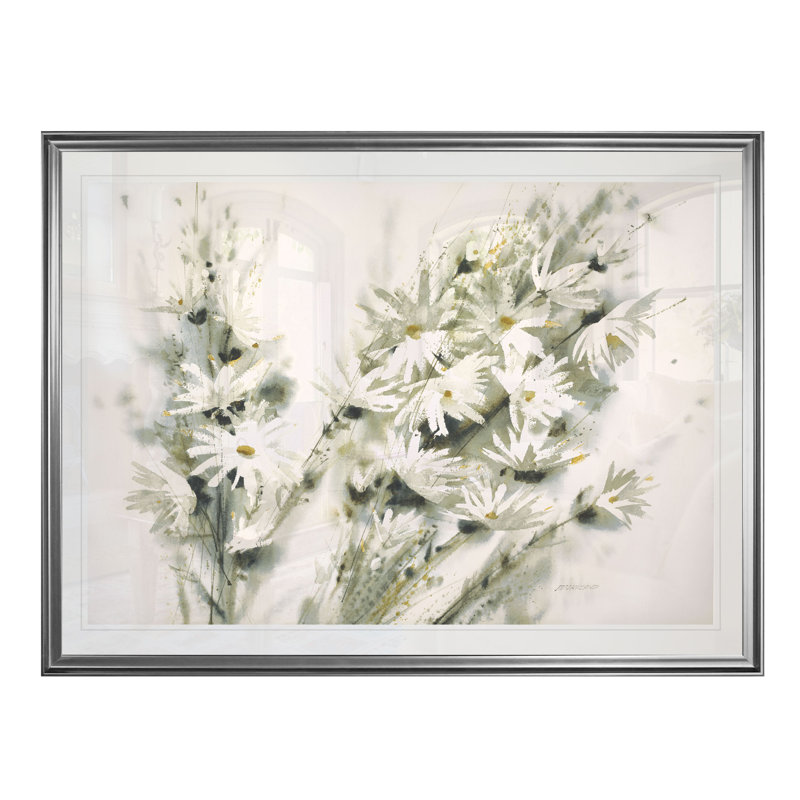 « cascade », reproduction d’impression, H 22 po x l 30 po x P 1,5 po, Cadre argenté