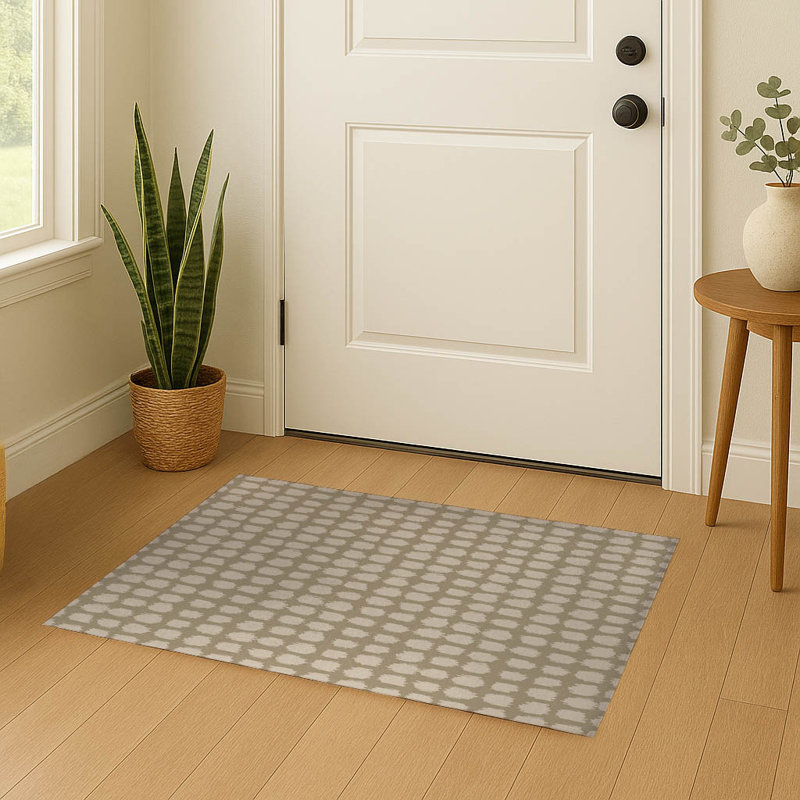Spotted Ultra-thin Indoor Doormat, Natural, 24" W x 36" L