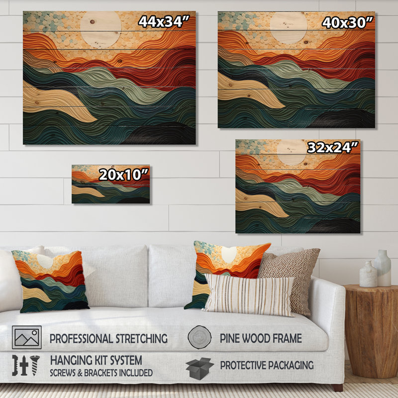 Jandreau - Panneaux de décoration murale Paysages en bois, H 34 po x l 44 po