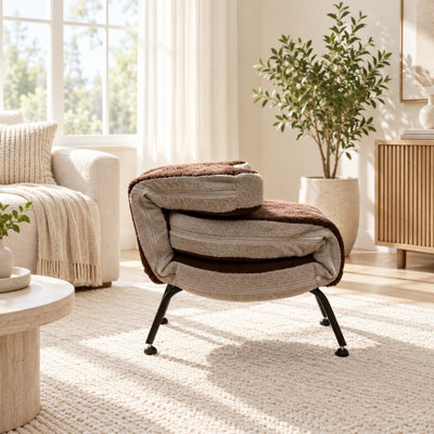 Méridienne convertible pliante ajustable avec tissu en peluche
