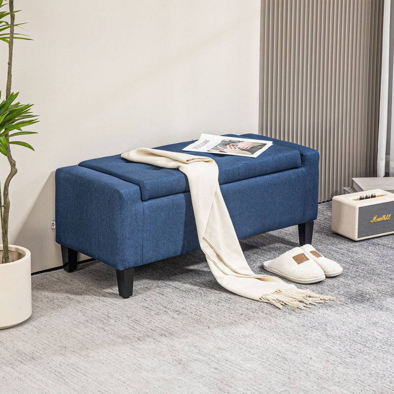Repose-pieds avec rangement Homcom, Bleu