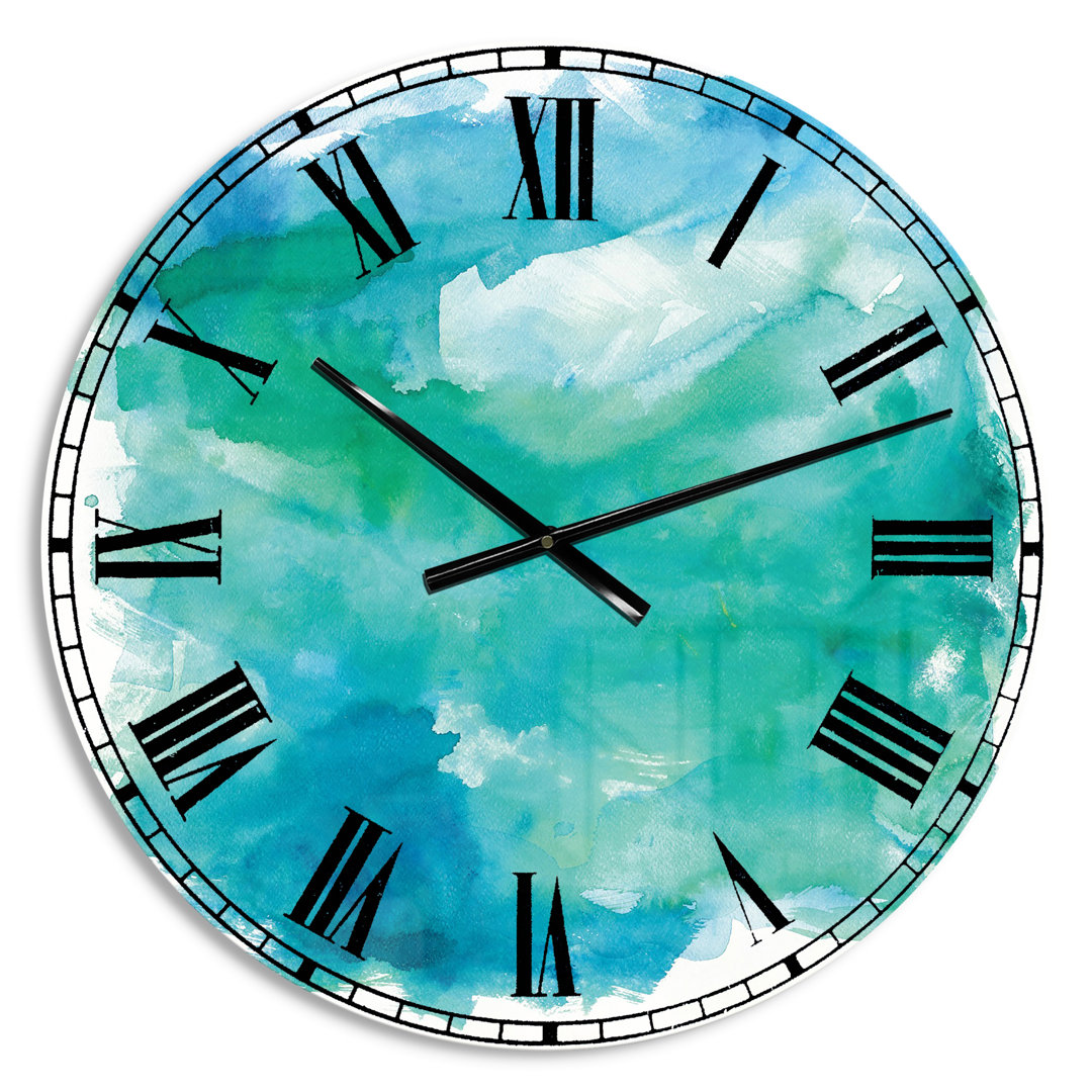 Farmhouse Wall Clock, Sea Glass Coastal Decorative Clock - Sea Glass Trent Austin Design® 