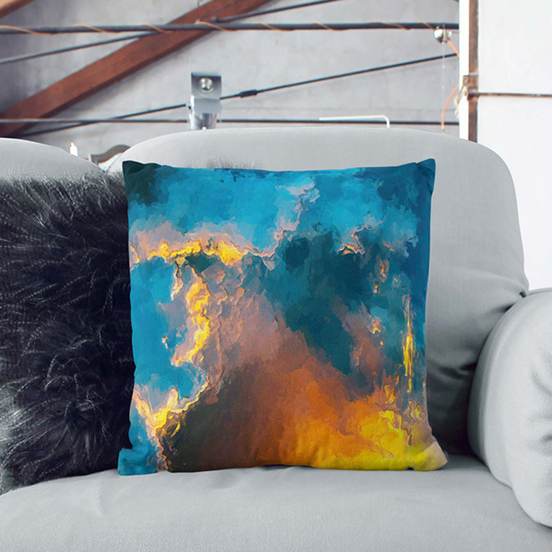 Square Throw Cushion, 40cm H x 40cm W x 15cm D, Stone