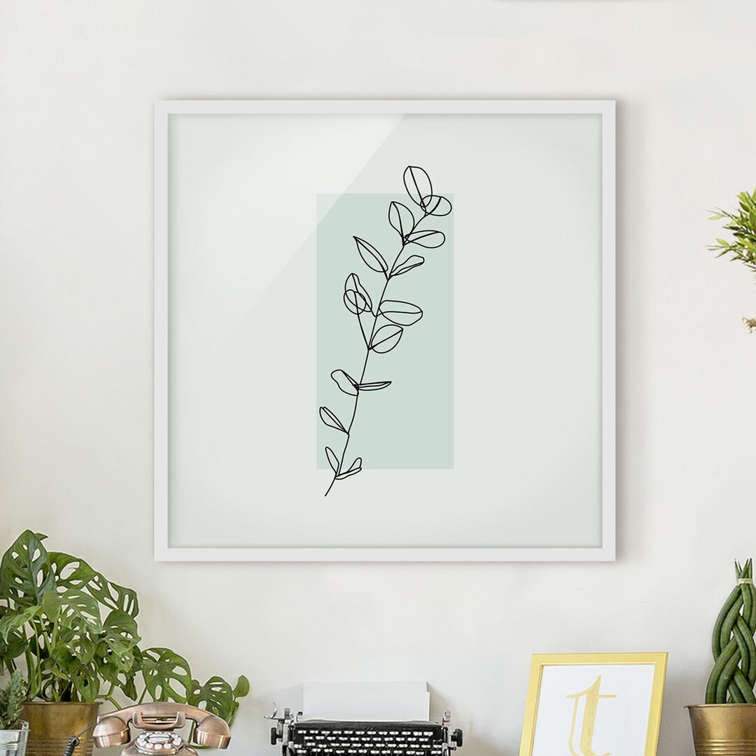 Gerahmtes Poster Branch Geometry Square Line Art