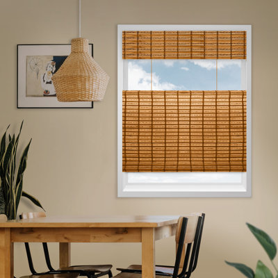 Natural Woven Light Filtering Top Down Bottom Up Bamboo Roman Shades
