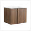 Ensemble de meuble-lavabo flottant 24 po avec lavabo, meuble-lavabo mural en ébène brun, portes à fermeture douce, ensemble de meuble-lavabo moderne peu encombrant-129334066
