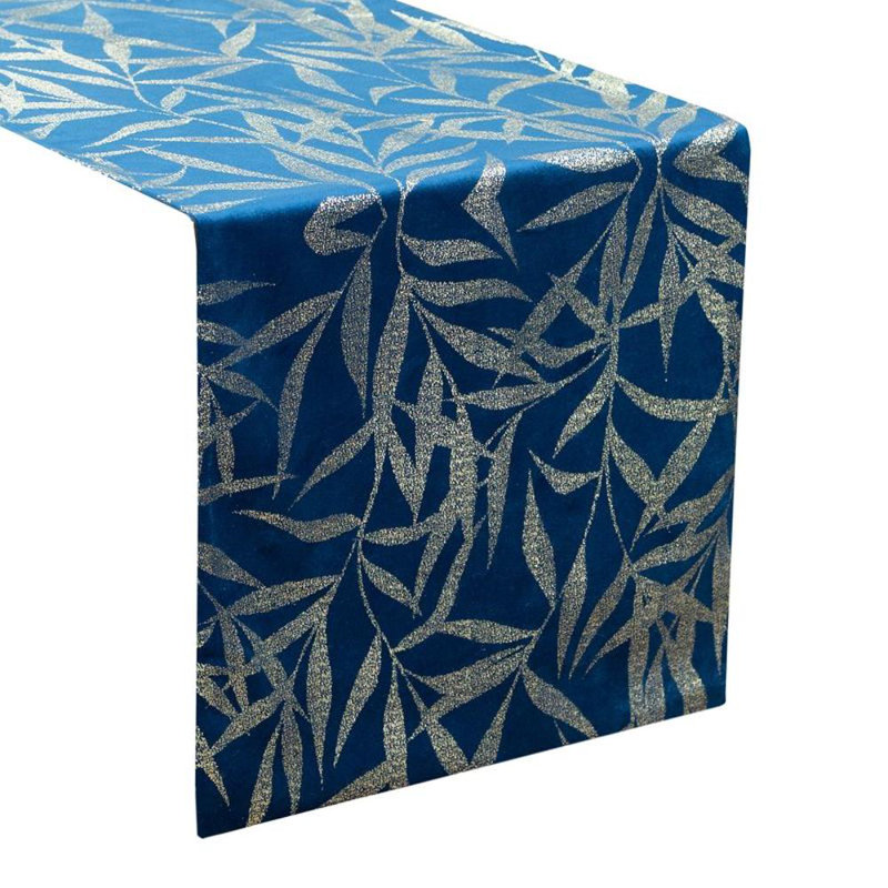 Blink Tablecloth 15 35X140 Cm Beige, 35cm W x 180cm L, Navy Blue