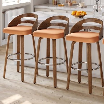 Mahtab Modern Upholstered Swivel Counter & Bar Stools