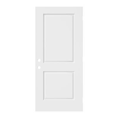 Porte d'entrée avant en fibre de verre 80 po H 80 po x 80 po avec 2 panneaux de dalle blanche apprêtée / préfinie, ouverture de porte universelle / réversible, porte standard pour porte française / porte pré-suspendue / porte d'entrée (trousse de 