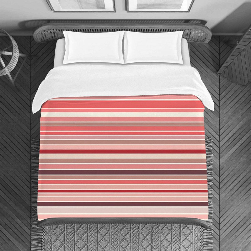 Housse de couette en microfibre , Housse de couette pour lit simple, Rose / rouge