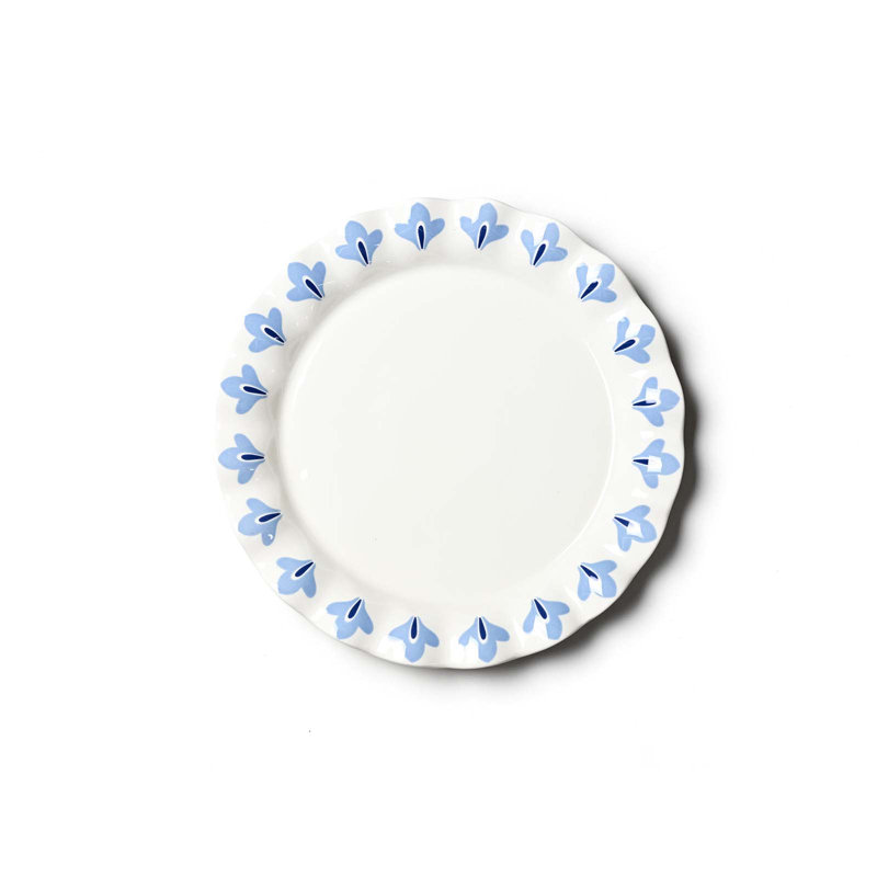 French Blue Sprout 6 Ruffle Dessert Plate