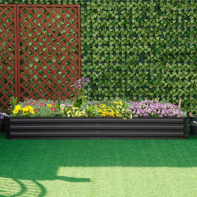Lit de jardin surélevé en métal Evelin, 1, Gris, H 12 po x l 96 po x P 36 po