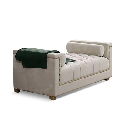 Banc rembourré beige