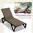 2PC Chair and Table Set, 5‑Position Adjustable Outdoor Chaise Lounge with Wheels & Stackable Design-1455031597