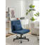 Chaise de bureau moderne en lin bleu avec caractéristiques ajustables pour plus de confort et de style-127301147