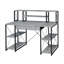 Bureau d'écriture neutre en faux béton avec rangement, base traîneau, 47 tables de travail rectangulaires pour le bureau à domicile