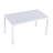 Holiday - 4Pcs Light Blue Stackable PP Armchair For Indoor/Outdoor Use – Ergonomic Slatted Back With 55 Inch White Modern Long Table - Indoor/Outdoor- Lightweight PP Tabletop With Metal-604706582