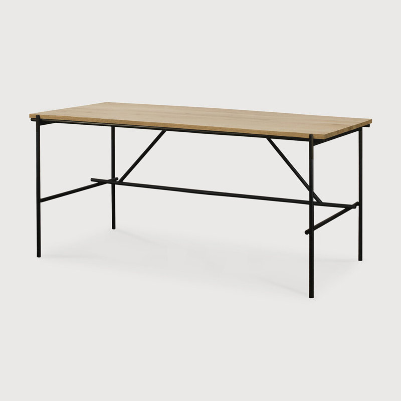 Oscar Solid Wood Writing Desk, 29.9" H x 66.9" W x 31.5" D, Oak