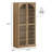 67" Storage Cabinet, 6 Shelf Glass Bookshelf, Camel-1311693187