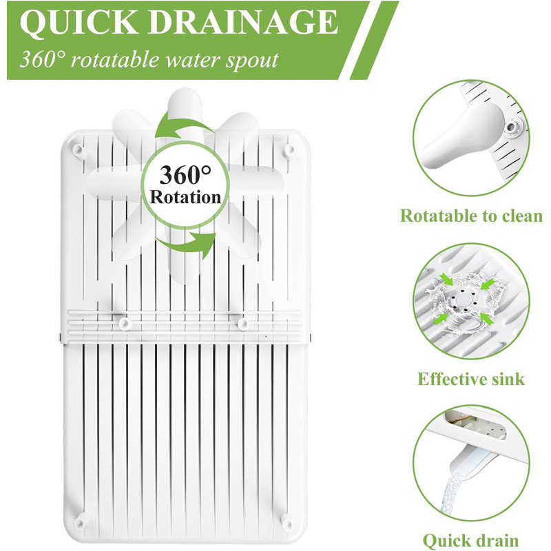 Expandable Stainless Steel Dish Drying Rack with Utensil Holder, White