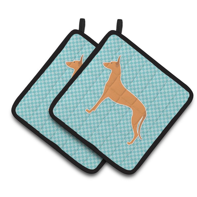 East Urban Home Polyester Potholder Set, Blue
