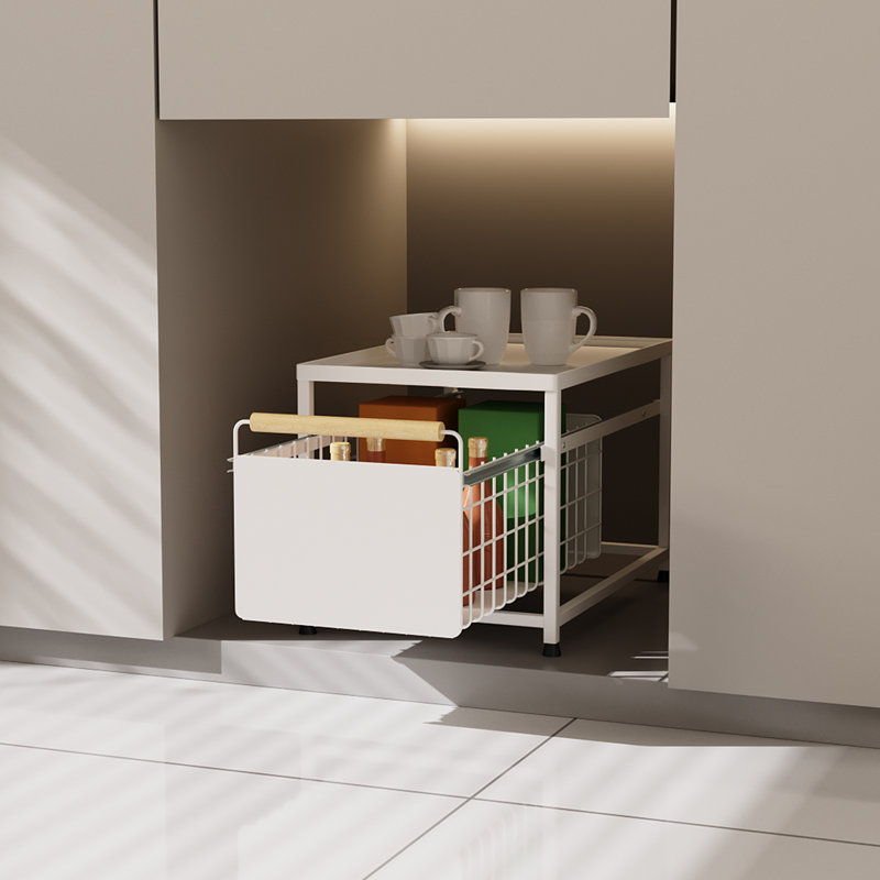 Spice Rack, 25.5cm H x 39cm W x 24.5cm D, White