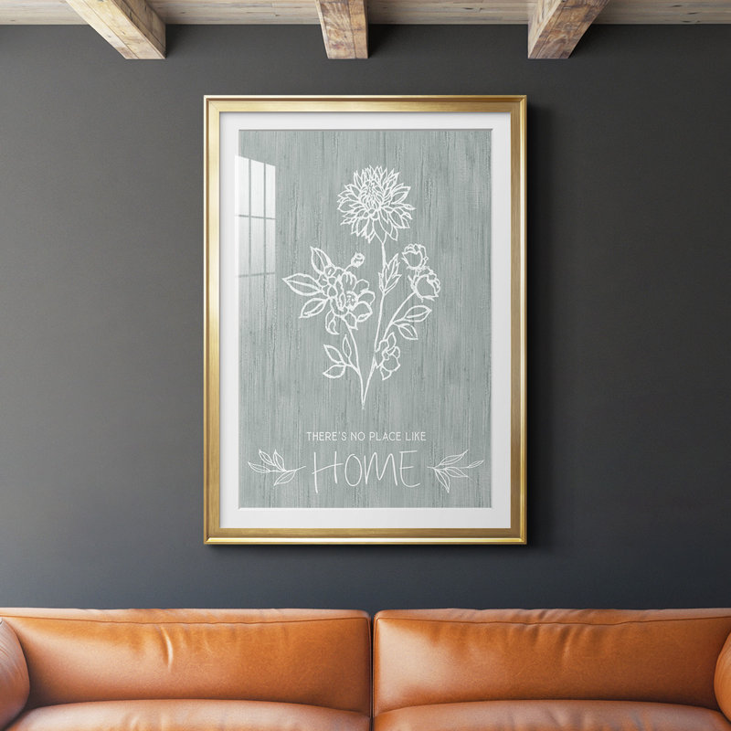 «No Place Like Home», reproduction encadrée de qualité supérieure - prête à être accrochée, Or