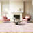 4x6 ft Pink Floral Area Rugs for Living Room, Washable Printed Vintage Floral Rug for Living Room, Extra Large Area Rugs for Bedroom Low Pile Non Slip Rug for Home Decor Aesthetic-78677722-78677716