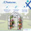 Serre accessible de plain-pied de luxe avec couverture transparente, trois niveaux et douze tablettes Machrus Ogrow