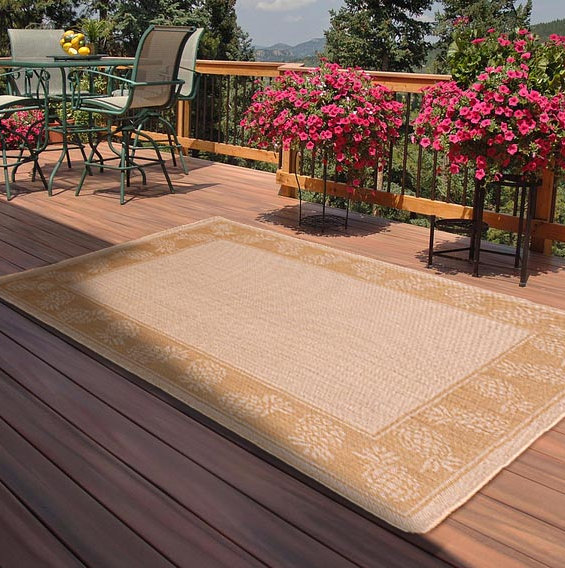Preesall Rectangle Floral Flatweave Indoor / Outdoor Area Rug, Rectangle 120 x 170cm