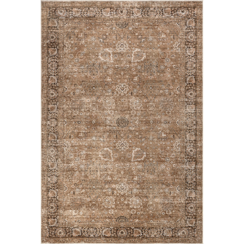 Tapis rétro lavable à la machine Bayberry, Rectangle 9 pi 6 po x 13 pi 6 po