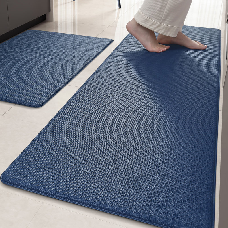 Tapis de cuisine anti-fatigue Jendrik, Bleu, 17 po x 59 po et 17 po x 59 po