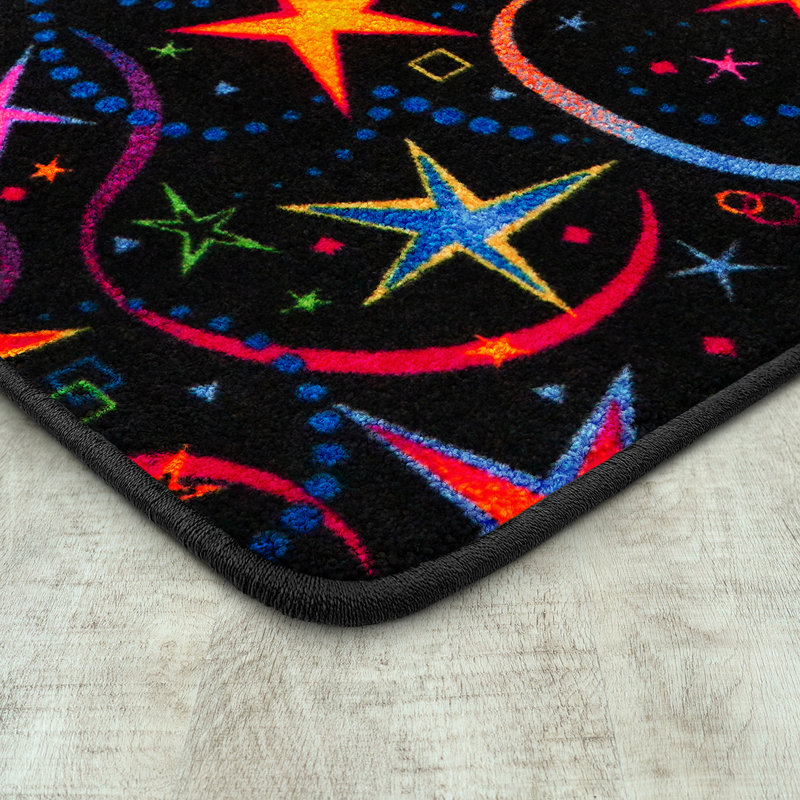Neon Lights Have a Blast Area Rug, Rectangle 6' x 6'