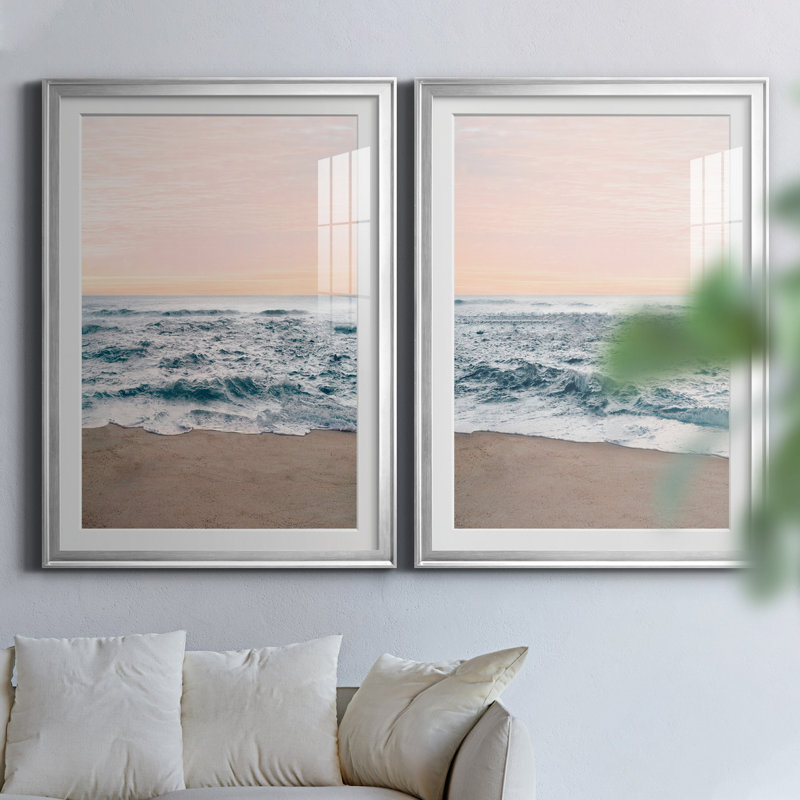 " Natalie Carpentieri " 2 - Pieces, 36.5" H x 26.5" W x 1" D, Silver Framed Paper, White