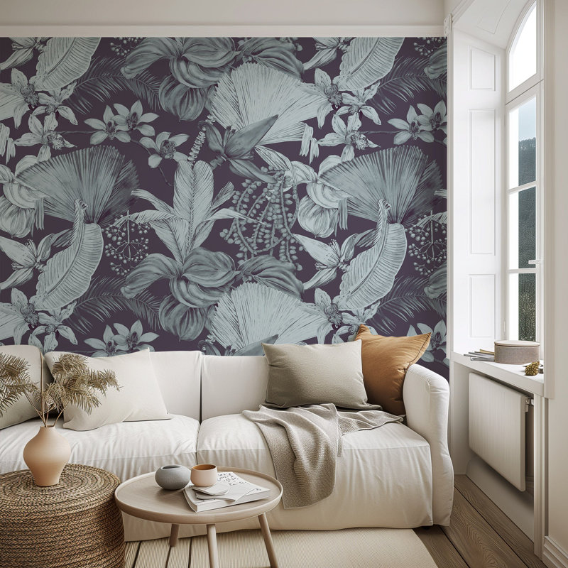 Monochrome Tropical Wallpaper