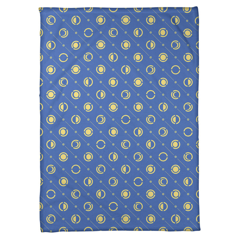 Couverture polaire moon phases, l 60 po x L 80 po, Bleu / Jaune