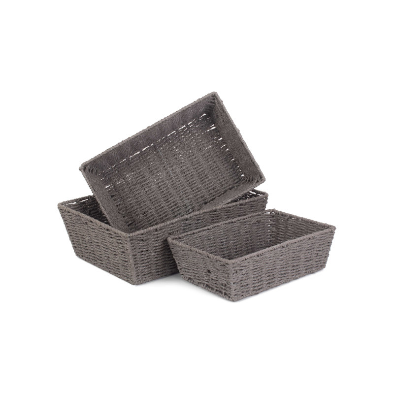 Felippe 3 Piece Paper Rope Tray Basket Set