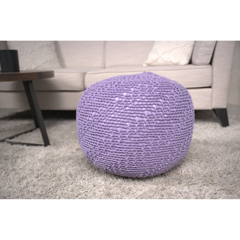 Pouf rond en coton Bordeaux