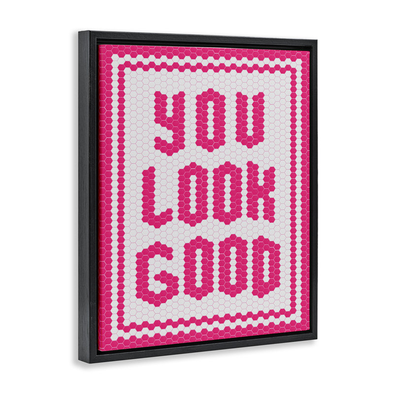 Cadre flottant en mosaïque You Look Good, H 21 po x l 17 po, Cadre flottant noir de jais